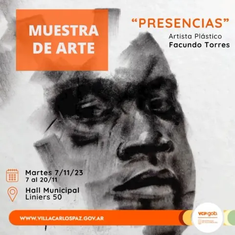 Flyer de muestra de Facundo Torres, Nov.-Dic. 2023 - Carlos Paz
