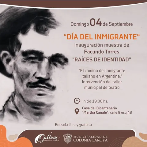 Flyer de muestra de Facundo Torres, Sep.-Nov. 2022 - Colonia Caroya