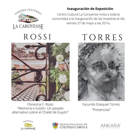 Flyer de muestra de Facundo Torres, Mayo-Ago. 2022 - Colonia Caroya