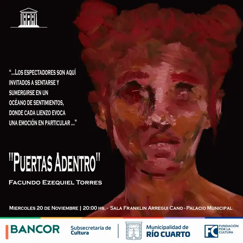 Flyer de muestra de Facundo Torres, Nov.-Dic. 2024 - Rio Cuarto